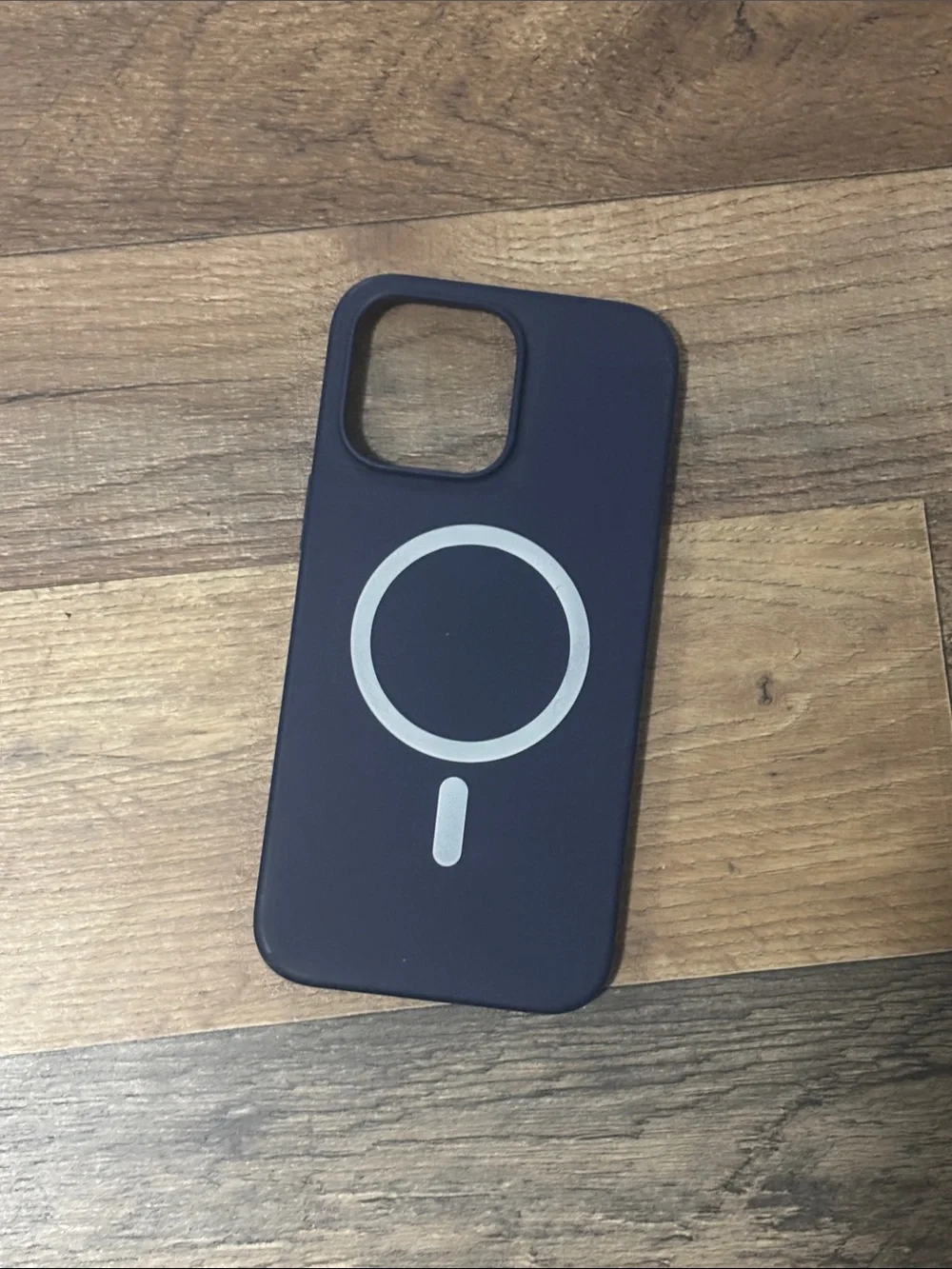 MagSafe-Compatible Navy Blue Silicone Phone Case